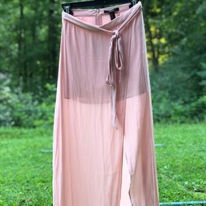 Maxi skirt, open front asymmetrical high low